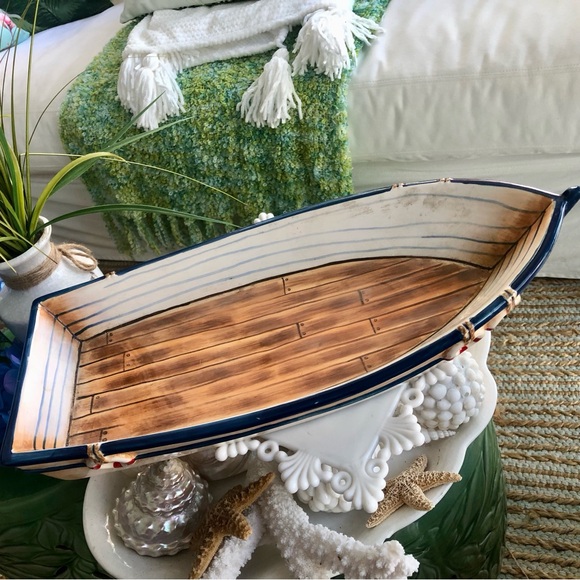 New! Paul Brent Nautical Nantucket Ceramic Boat Dish - Picture 3 of 11